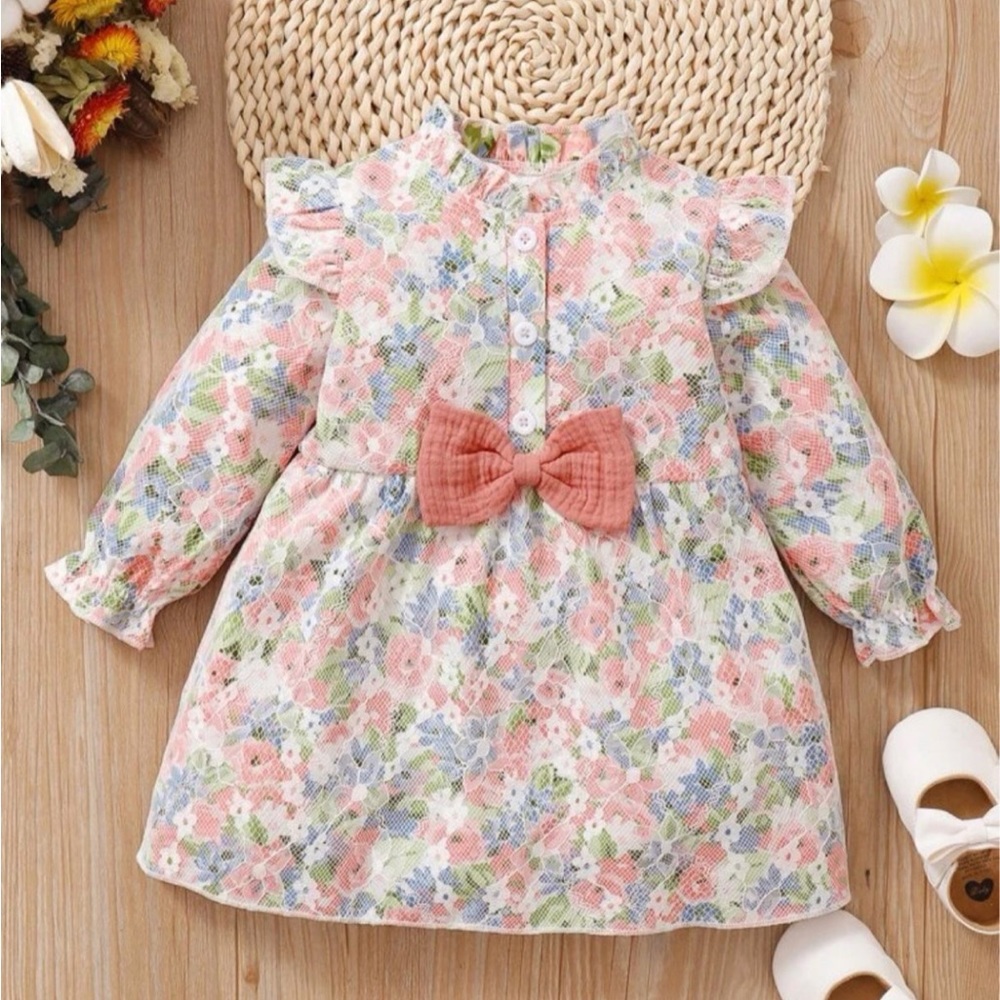 Baby Floral Print Ruffle Dress